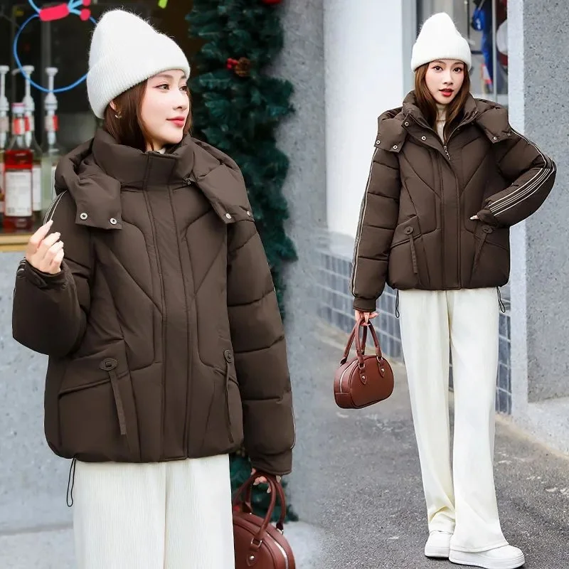 Explosions doudoune femmes Parkas 2025 hiver nouveau court chaud coton rembourré manteau femme vêtements d'extérieur à capuche mode pardessus hauts