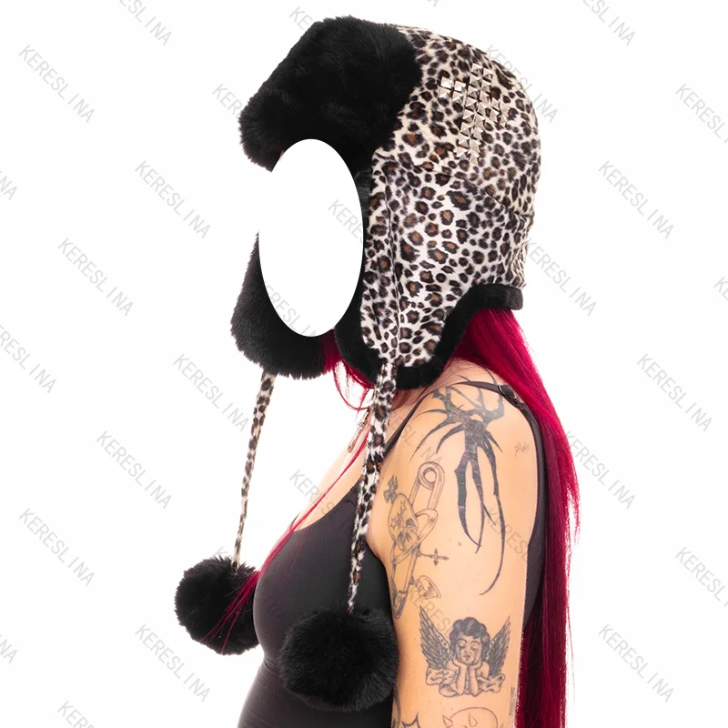 Европейская и американская уличная модная модная и универсальная плюшевая шапка Lei Feng осень/зима Y2k винтажная шляпа Lei Feng в готическом стиле