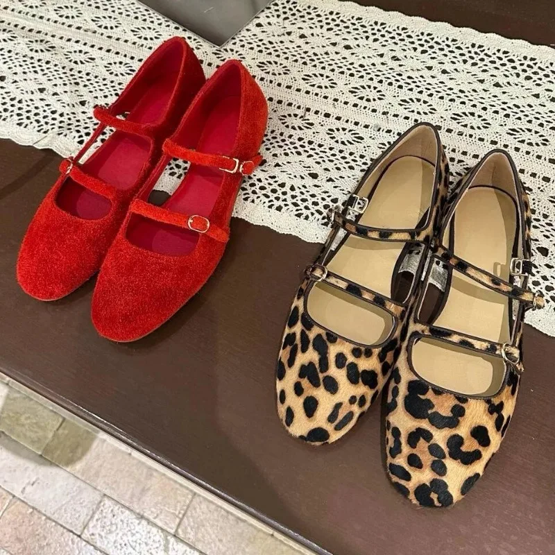 

Брендовая дизайнерская женская обувь на плоской подошве, удобная повседневная обувь с круглым носком и пряжкой, леопардовая модная обувь Мэри Джейн, женская обувь