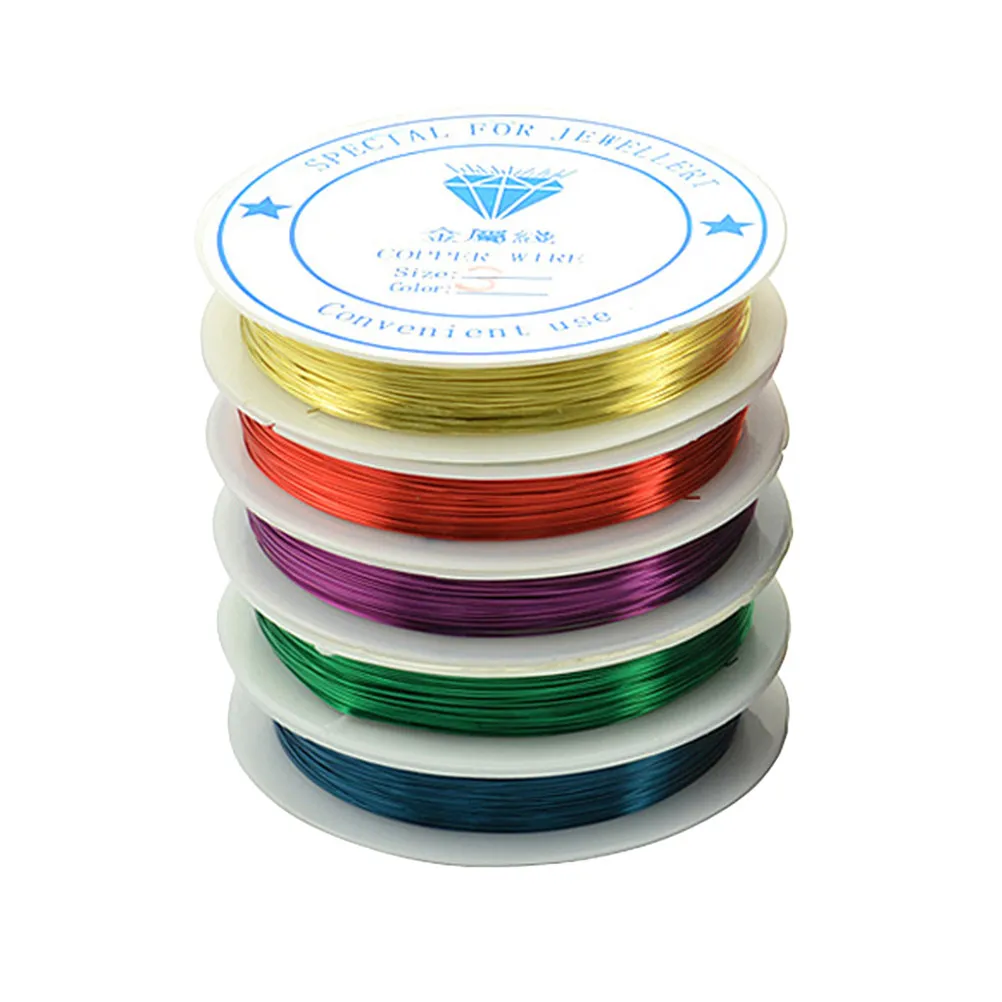 

5 Rolls Assorted Color 0.5mm Refined Copper Wire Flexible Ductile Jewelry Making Beading Wire for Tiaras Wrapping Floral