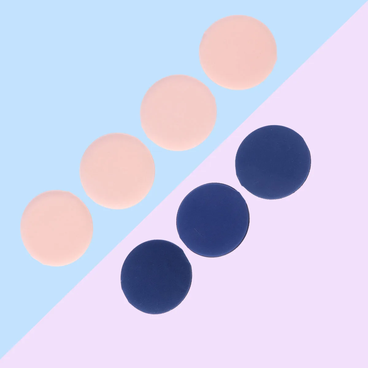 

7pc Round Powder Puff Makeup Face Sponge Applicator Wet Dry Use For Foundation Cream Cushion Blue White