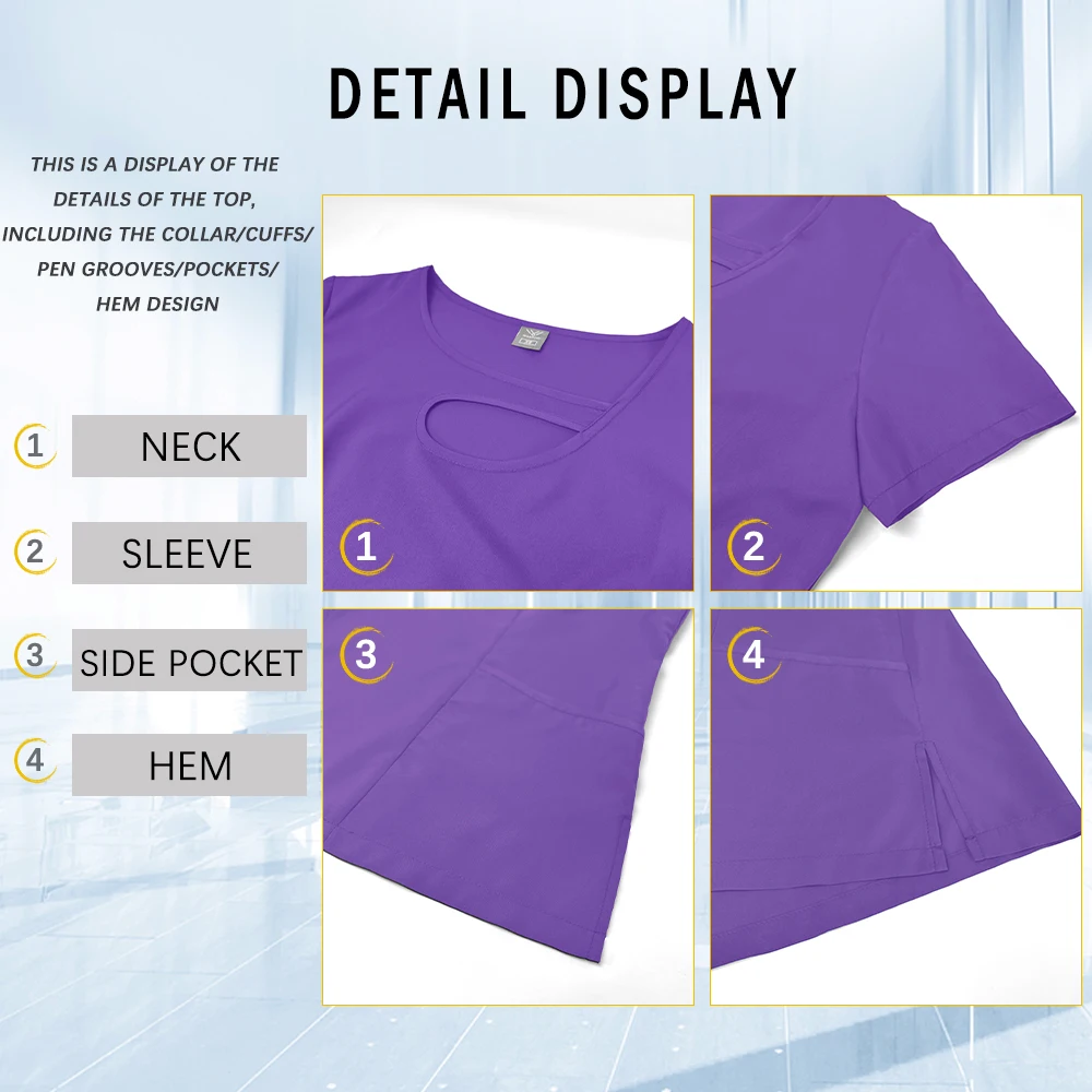 New Fashion Scrub Top Pants Jogger Set Nurse Uniform Women Breathable Quick Drying Medical Surgical Clothing Dentist Accessories