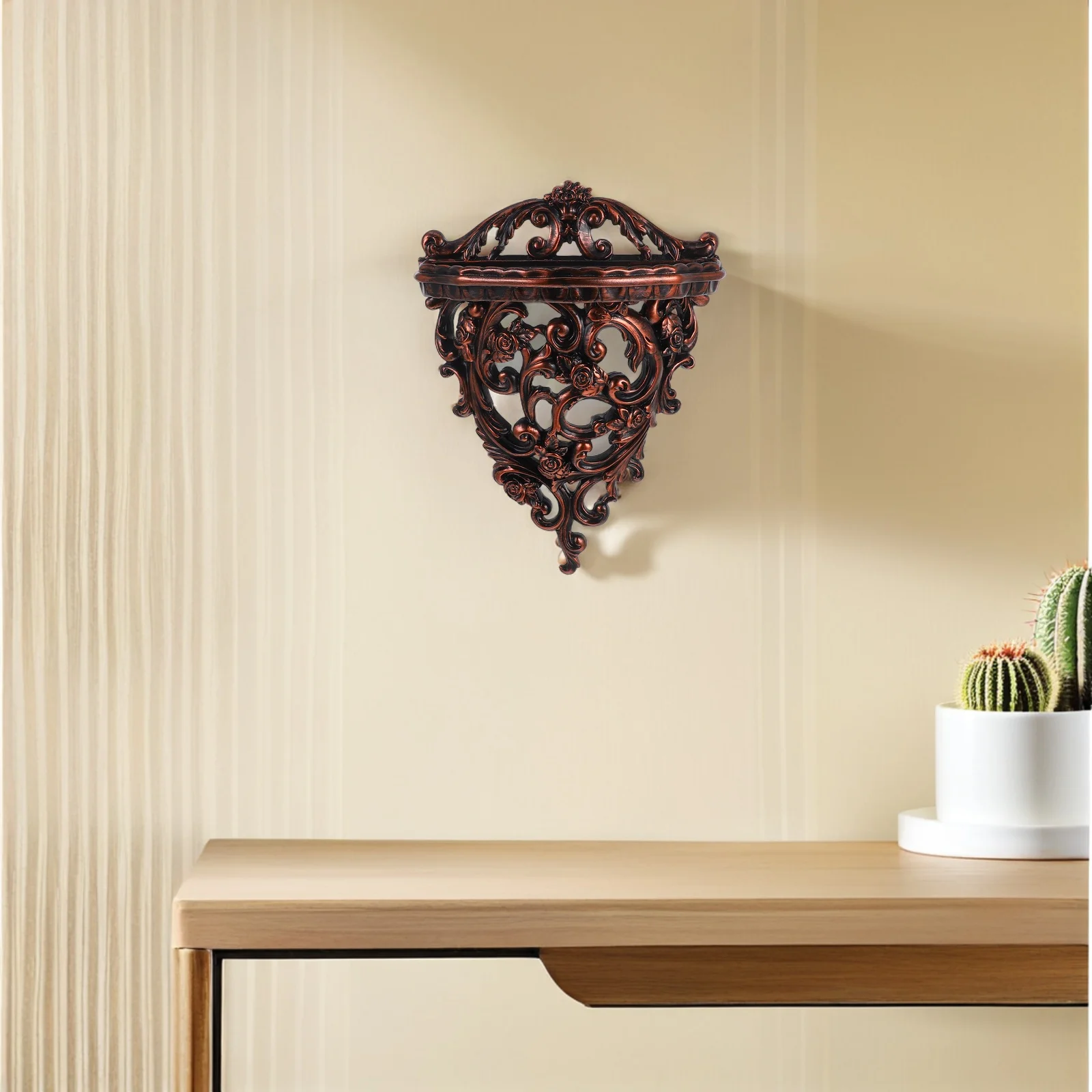 

Multi-functional Wall Shelf Home Storage Holder European Style Hanging Board Simple Sundries Rack Compact Size Strong