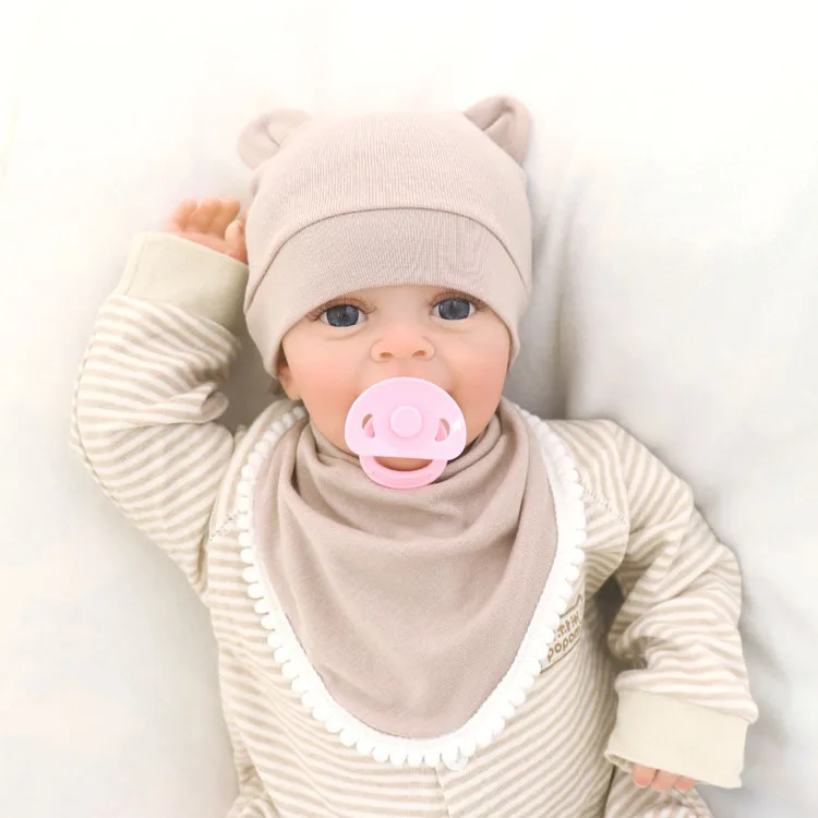 2pcs/set Cute Newborn Baby Hat+bibs  Spring Autumn Soft Warm Knitted Boy Girl Hats Beanie Solid Color Cap Bonnet Newborn