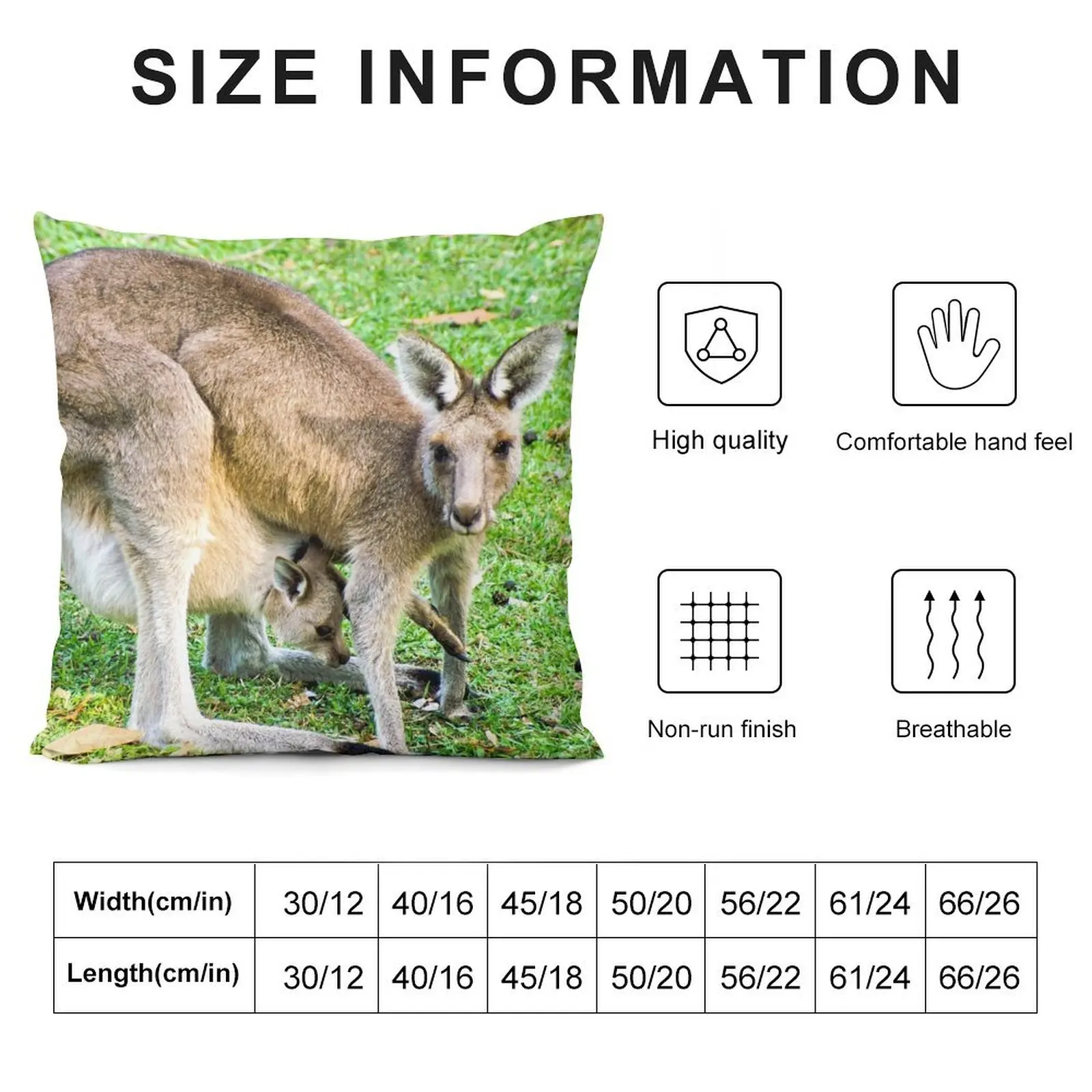 Eastern Grey Kangaroo with Joey Throw Pillow Elastic Cover For Sofa Decorative Sofa Cushions pillow