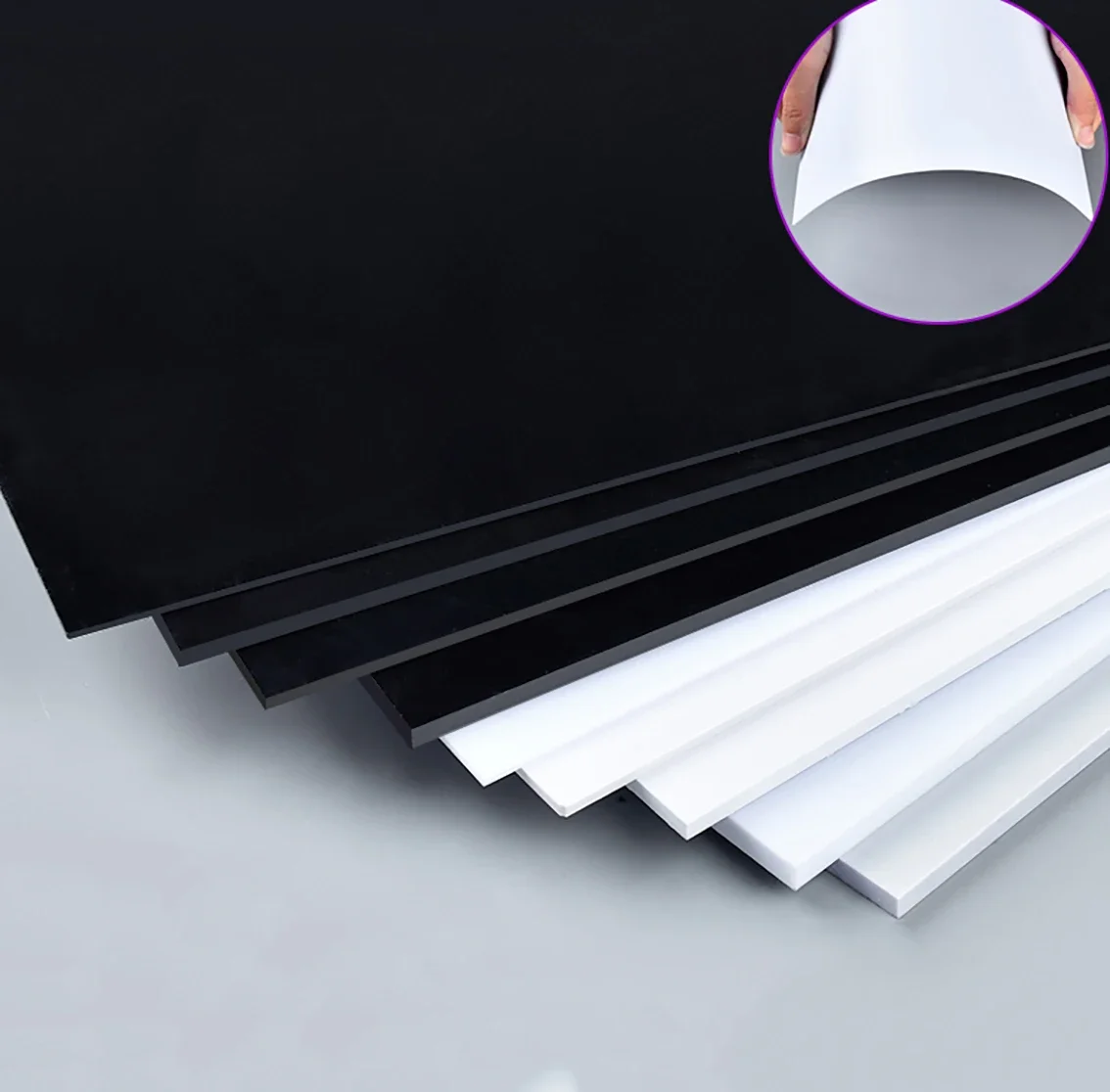 Thickness 0.8/1/1.5/2/3mm ABS Plastic Board Model Sheet Material for DIY Model Part Accessories White/Black