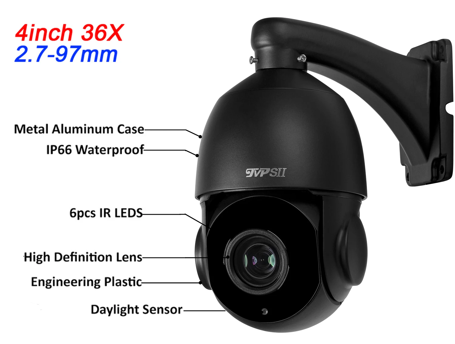 Max.256gb-Câmera IP Dome Externa, 8MP, 4K, H.265 +, 36X, Zoom Óptico, Rotação de 360 °, Áudio, ONVIF, POE, Velocidade PTZ, Preto, Rastreamento Automático