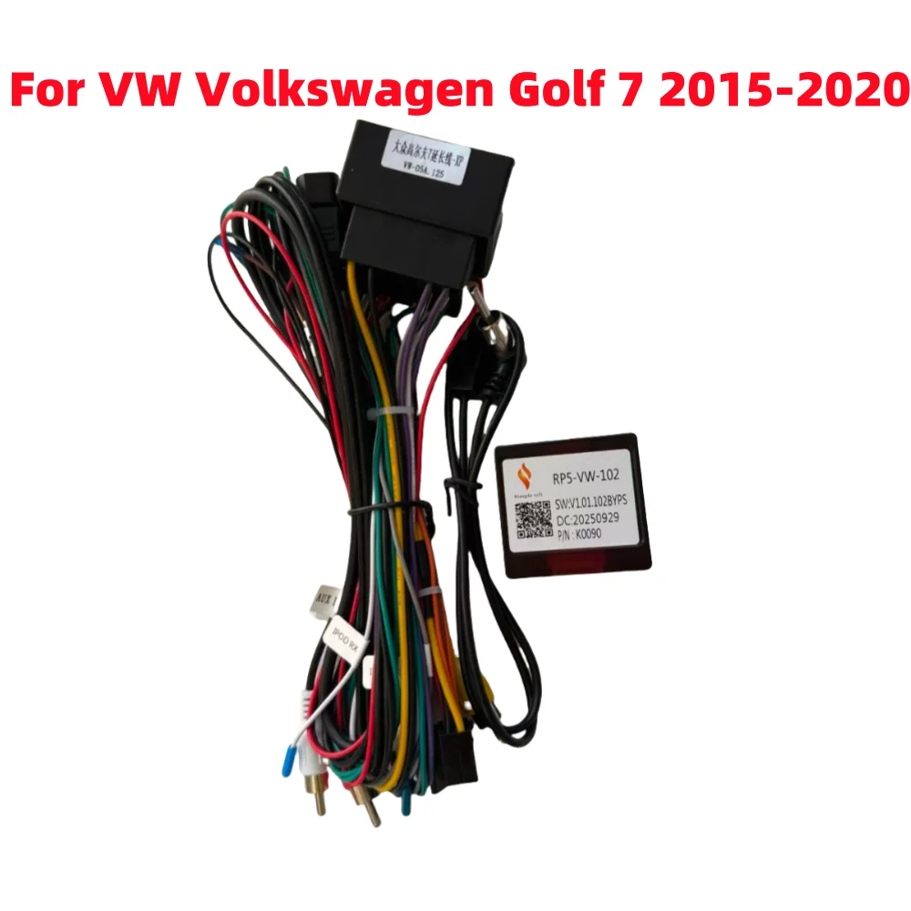 Simple Canbus Box PR5-VW-102 Adaptor For VW Volkswagen Golf 7/5/6 2015-2025 Skoda Seat Car Radio 16 Pin Wiring Harness Car Cable