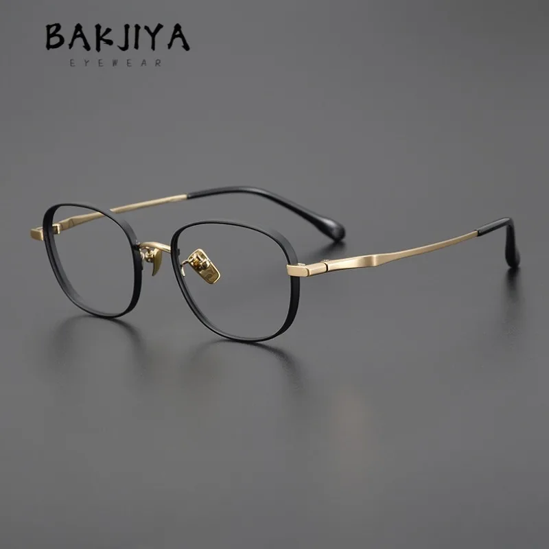

New High-Quality Pure Titanium Wide Rim Square Prescription Glasses Frame Trend Men Retro Full Frame Round Face Eyeglasses Frame