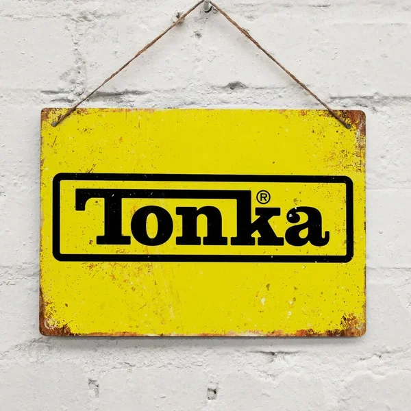 TONKA Toys YELLOW Replica Vintage Metal Wall Sign Retro Garage Collector Truck room decoration