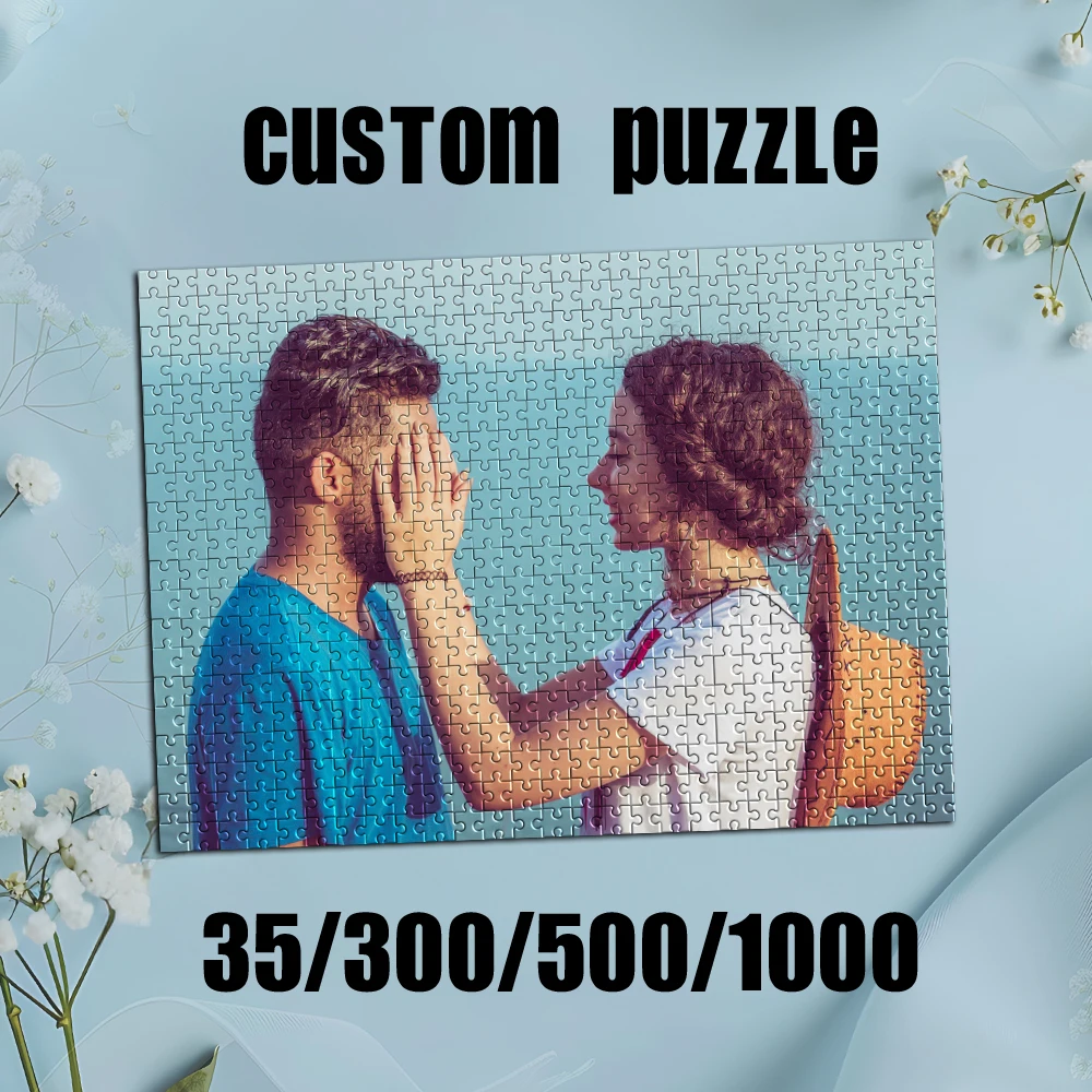 

35/300/500/1000pcs Personalized Custom Photo Couple Scenery Puzzle A Personalized Paper Puzzle DIY Photo Puzzle Portrait
