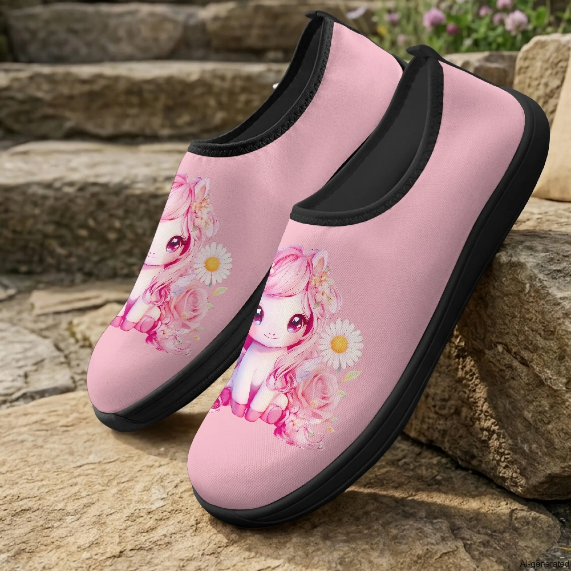 XIXIRIMIDO Slip-on Wide-toed Shoes Horse Print Zapatos De Mujer Men's Sneakers and Casual Shoes Slippers Nurse Shoes 36-46