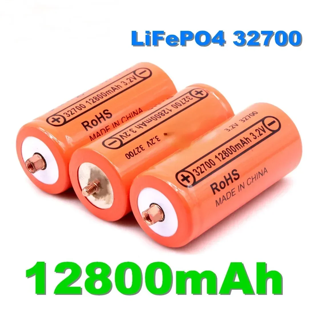 

100% Genuine 32700 12800mAh 3.2V Lifepo4 Rechargeable Battery Professional Lithium Iron Phosphate Power Battery with Screw