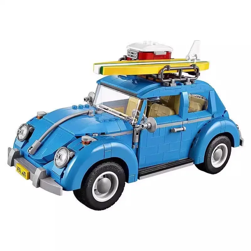 New Volkswagen Beetle retro travel car model adult assembled building block decoration boy 10252 toy