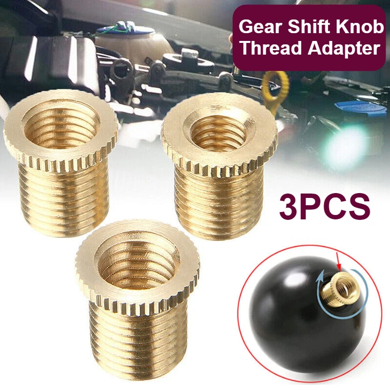 Universal 3X Gear Shift Knob Thread Adapter Insert Kit M10x1.25 M10x1.5 M8x1.25