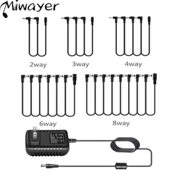Miwayer Daisy Chain 1 to 3/5/6/8 Ways Guitar Effects Pedal Accessories Power Supply Cable for 9V DC Adapter Plug