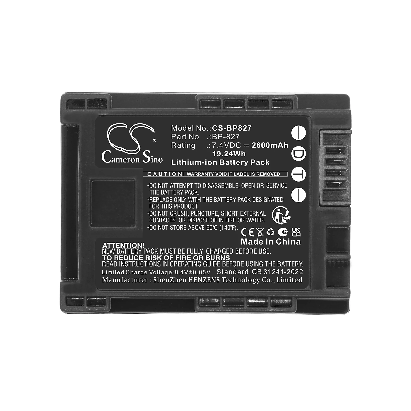 CameronSino Battery for Canon Vixia HF10 Vixia HF11 Vixia FS11 Vixia HG20 Vixia HG21 Vixia FS10 fits Canon BP-820 camera battery