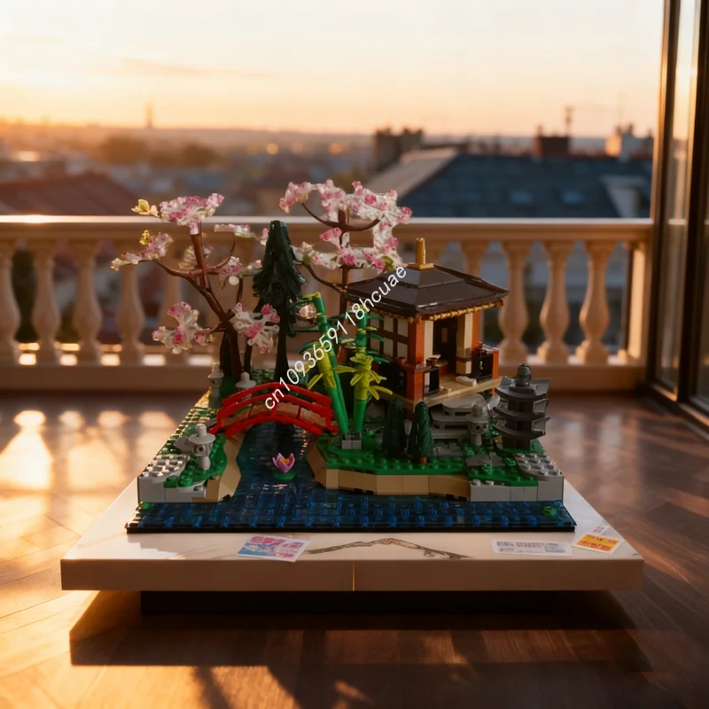 

1373 шт. MOC Tranquil Garden Ninjia City расширение модель здания рождественские подарки блоки игрушки DIY творческая идея кирпич день рождения