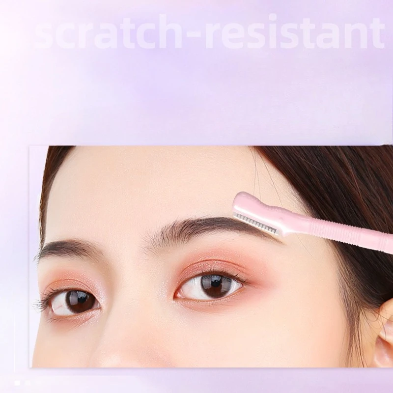 ماكينة حلاقة صغيرة للحواجب من الفولاذ المقاوم للصدأ، ماكينة تشذيب دقيقة آمنة للنساء، أداة تهذيب غير مؤلمة للمكياج اليومي والسفر