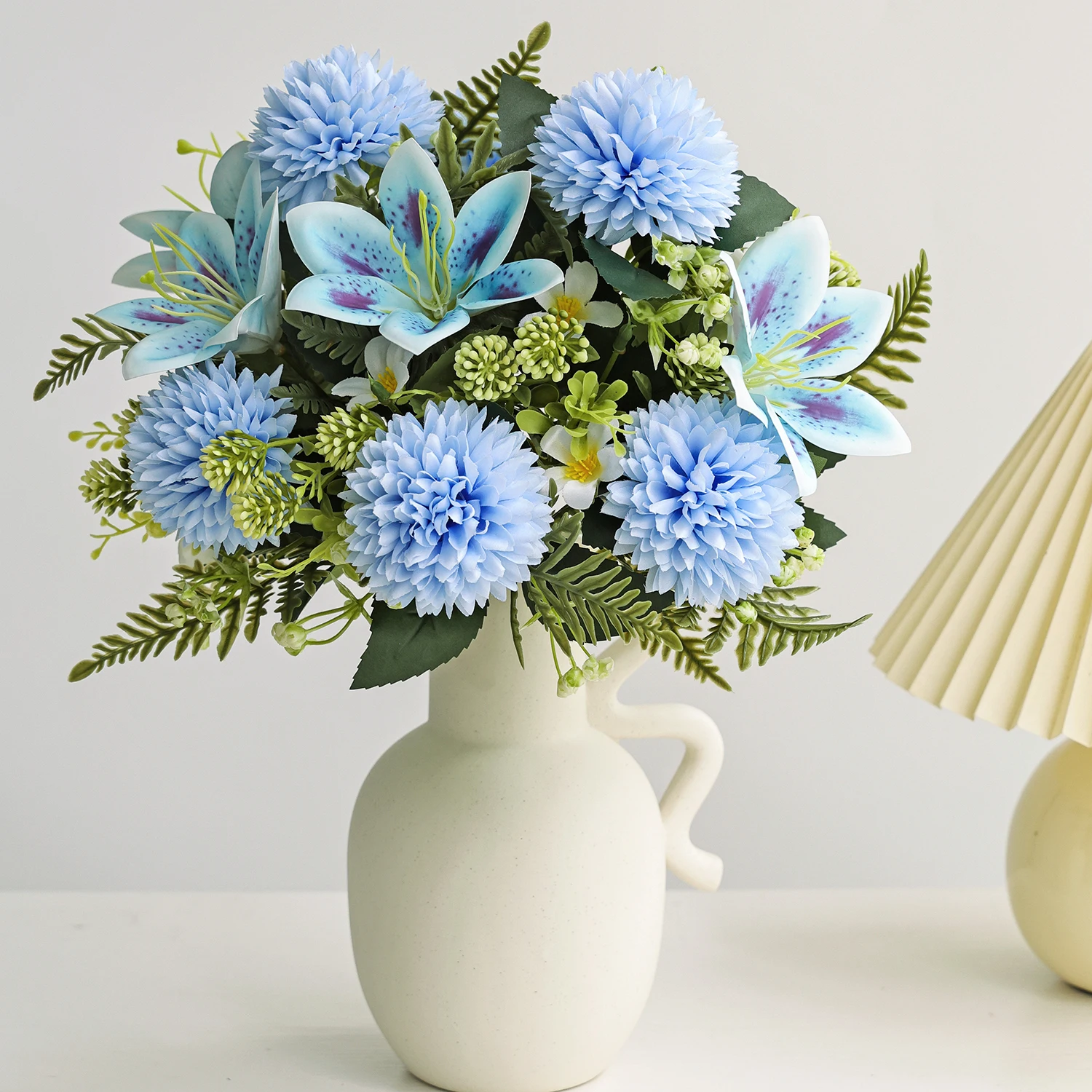 Künstliche Blumen, Seidenlilien, für Zuhause, Zimmer, Tisch, Hochzeitskranz, Brautsträuße, Dekoration, Festival, Außenbereich, Garten, Vasen, DIY-Geschenke – Detail 3