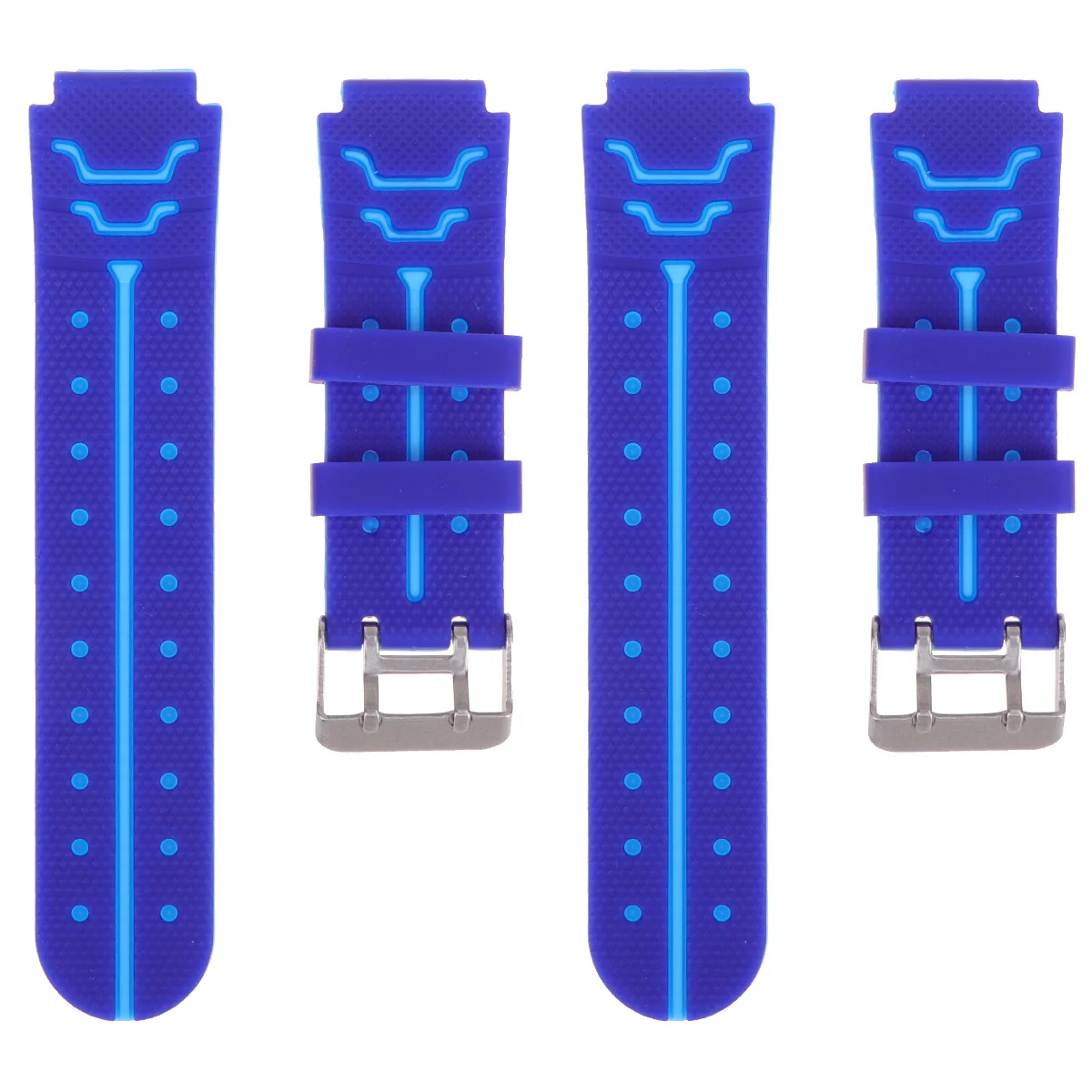 

2Pcs Children Phone Watch Band Ergonomic Soft Seamless Welding Replacement Strap Simple Pattern Kids Watchband Blue Green