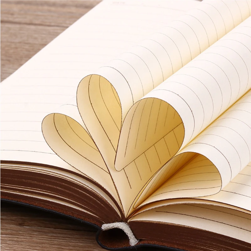 Cuaderno de 280 páginas de grosor: diario de cuero PU vintage A6 para escribir, bloc de notas retro forrado, diario de oficina y estudiantes universitarios