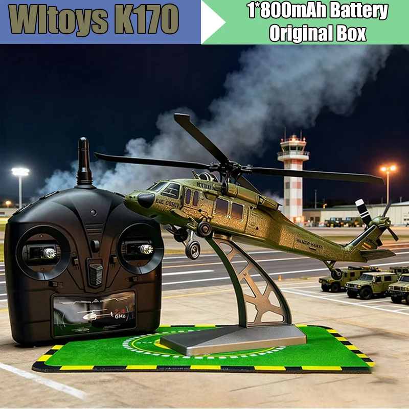 

Wltoys K170 UH-60L Радиоуправляемый самолет с гироскопом UH-60L 4-канальный пульт дистанционного управления, бесщеточные вертолеты, игрушки для мальчиков, подарок со светодиодной подсветкой Wltoys