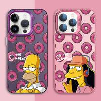 Disney Fun Simpson Phone Case for Apple iPhone 15 16 Pro Max 13 14 Plus 12 11 Pro plus Matte Shockproof