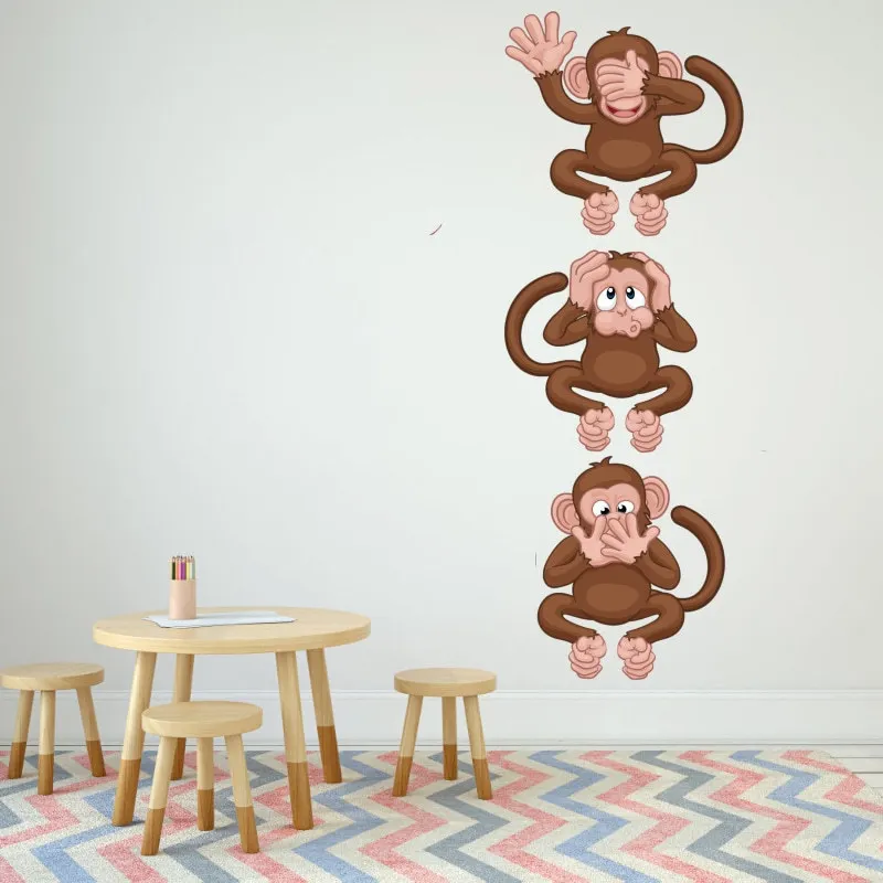 

T382# Cartoon Funny Monkey Wall Sticker Bathroom Toilet Decor Living Room Cabinet Refrigerator Home Decoration Decals