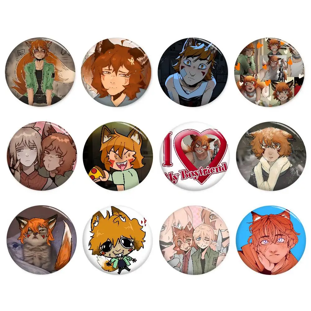 BTD Ren hana Fun Meme Anime Button Pin Handmade Brooch for Clothes Cartoon Badge Backpack Decoration Jewelry Accessories