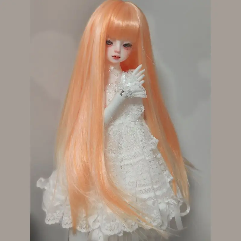 1/3 1/4 1/6 Doll's Wig for 60/45/30cm Bjd Doll Long Straight Hair with Bangs Toys Dress Up Play House Doll Accessories, No Doll