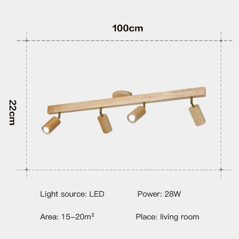 Imagem -05 - Madeira Teto Montado Luzes Lâmpada Ajustável Holofotes Girando Quarto Sala de Estar Loja de Roupas