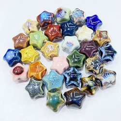 24-Colors 16MM Star Shape Ceramic Beads DIY Accessories Colorful Glaze Geometry For Jewelry Making