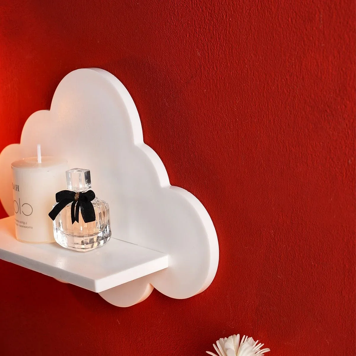 Cloud Design Wall Shelf Storage, Home Decor Cute Shelf for Living Room Bedroom Bathroom, Co Extrusion Board Organizer