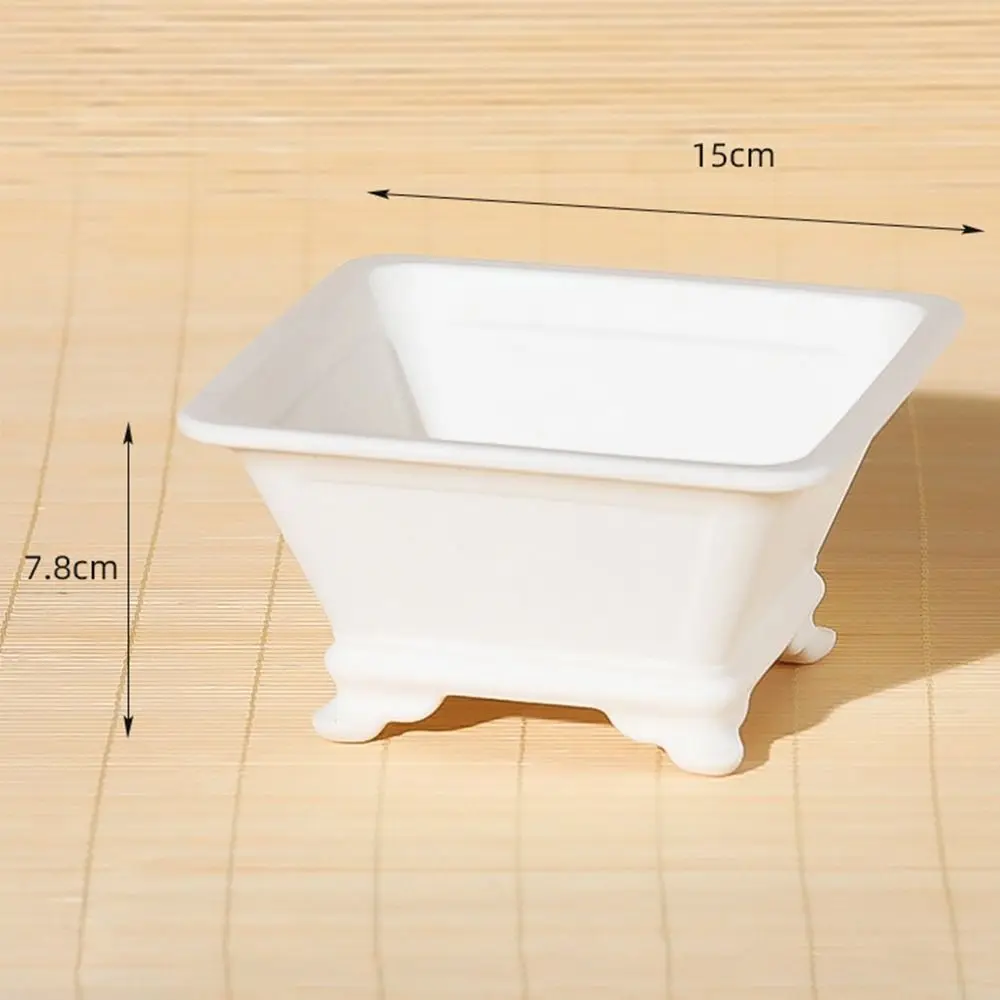 Creative Imitation Purple Clay Flowerpots Durable Thick DIY Plants Pots Colorful Bonsai Tray Pots Gardening