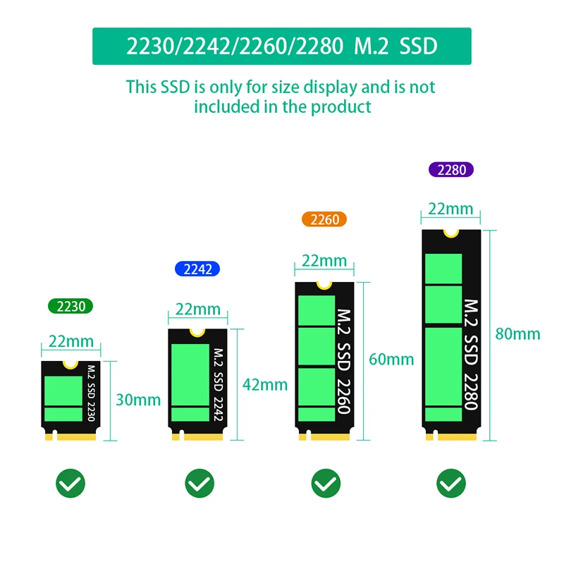 อะแดปเตอร์ SSD M2 M.2 NVMe M กุญแจ SFF-8654กับ M.2พลังงานชนิด C คีย์ SATA B ไปยัง SATA 2.5 "บอร์ดรองรับ2230 2242 2260 2280 M2 SSD