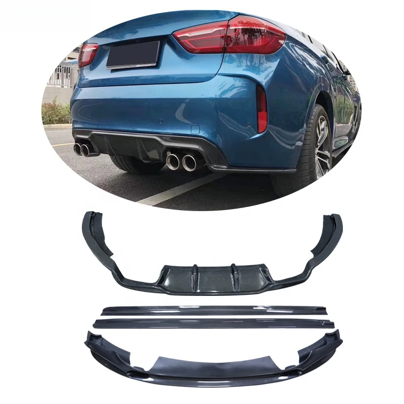 

Carbon Fiber Front Bumper Lip Rear Diffuser Spoiler Side Skirts for F85 F86 X5M X6M 2014-2018 3D Style Body Kit