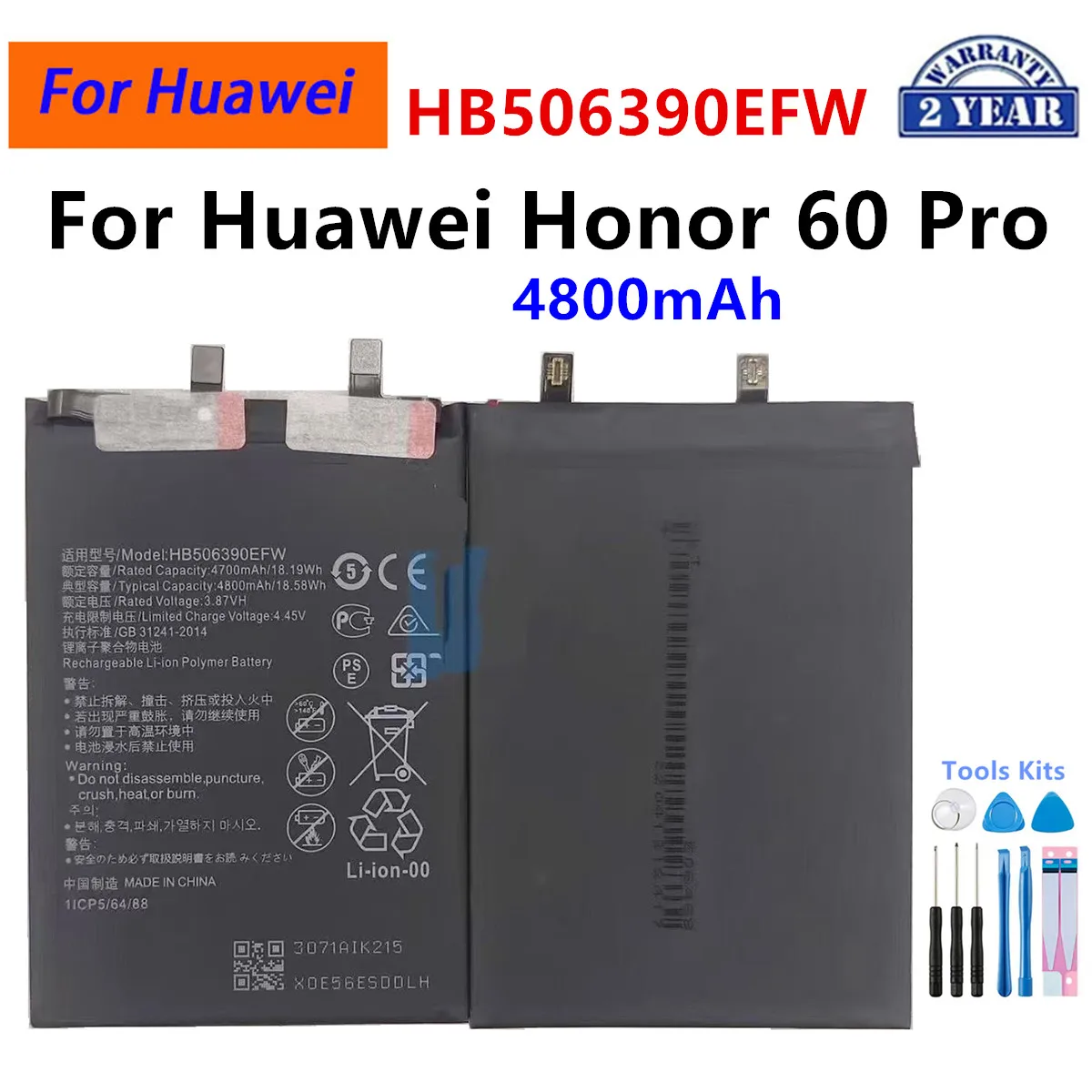 Baterai HB486486ECW HB506390EFW HB476490EEW HB566680EFW Untuk Huawei P30 Pro/ Mate 20 Pro/ Honor 50 60 Pro/Magic 3 Pro
