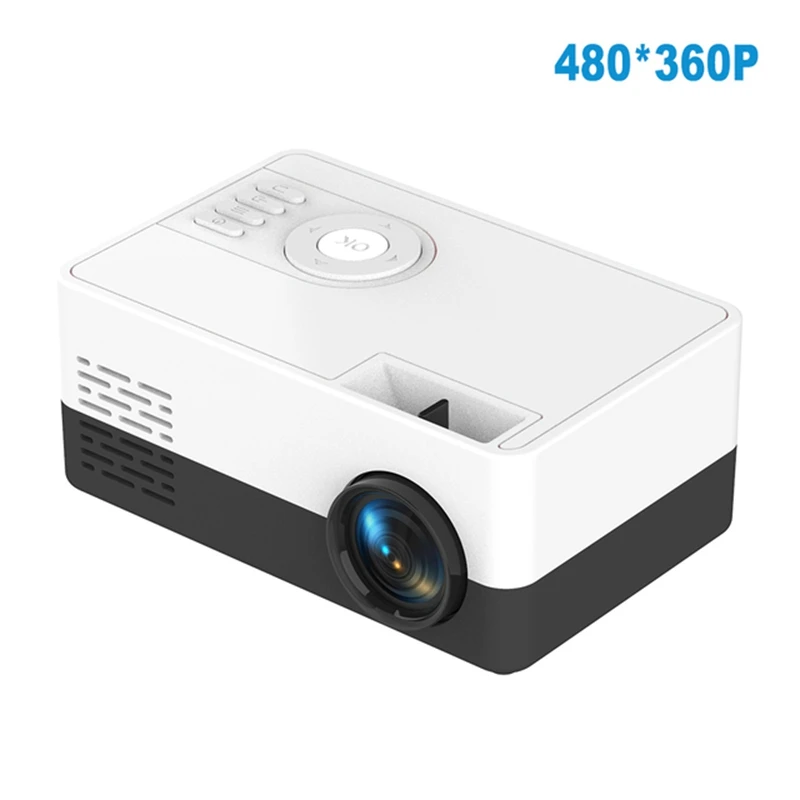 Mini Beamer de áudio e vídeo para home theater 480X360 pixels 1080P com suporte para USB US Plug