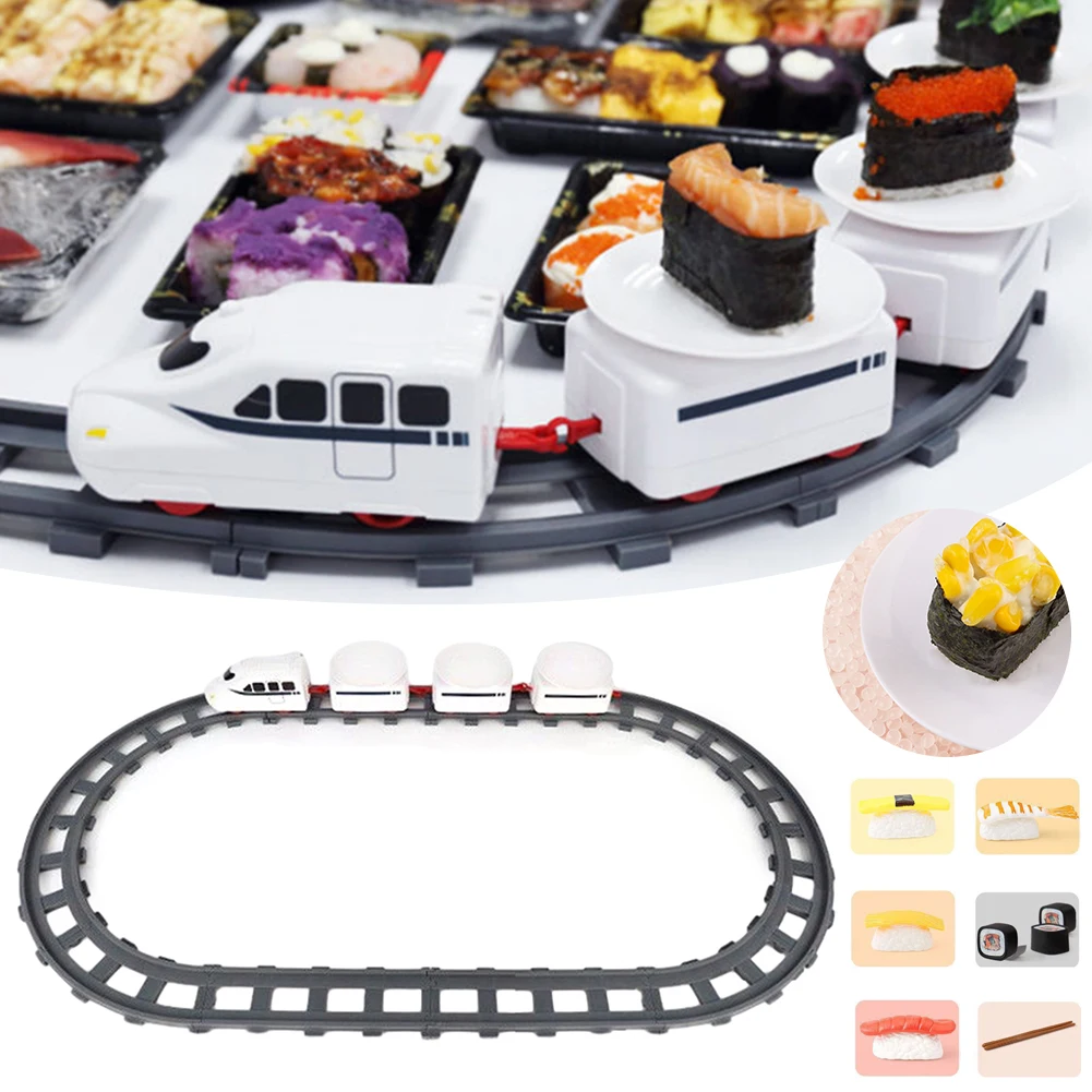 Lovely Cartoon Electric Sushi Trains Toy Home Add Fun Party Games Toys Kids Party Favor Toy