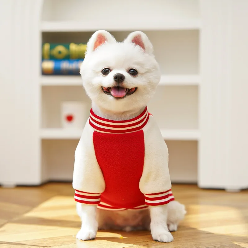 강아지 코트 D링 포함 야외용 자켓 소형 중형견용 버튼 플리스 의류 고양이용 스포츠 슈트 ... - 5