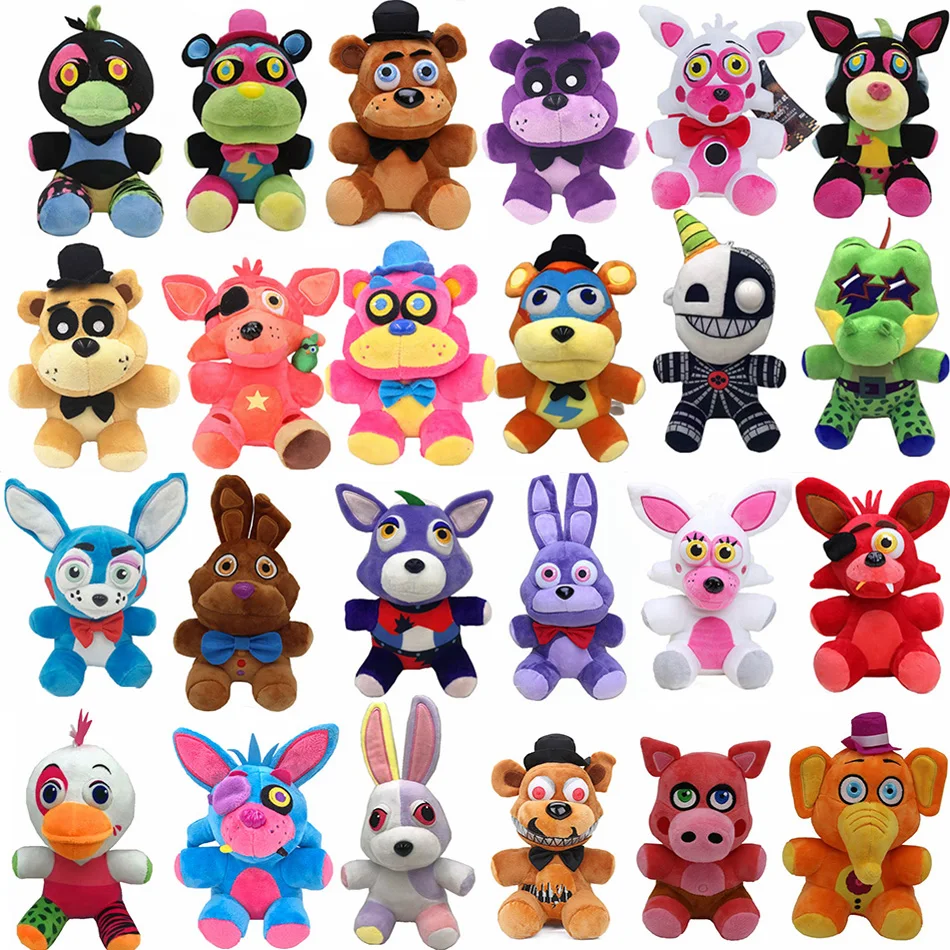 18~20cm Kawaii FNAF Plush Toy Cartoon Animal Freddy Fazbear Plush Doll Bear Cunning Rabbit Anime Plush Toy Children\'s Party Gift