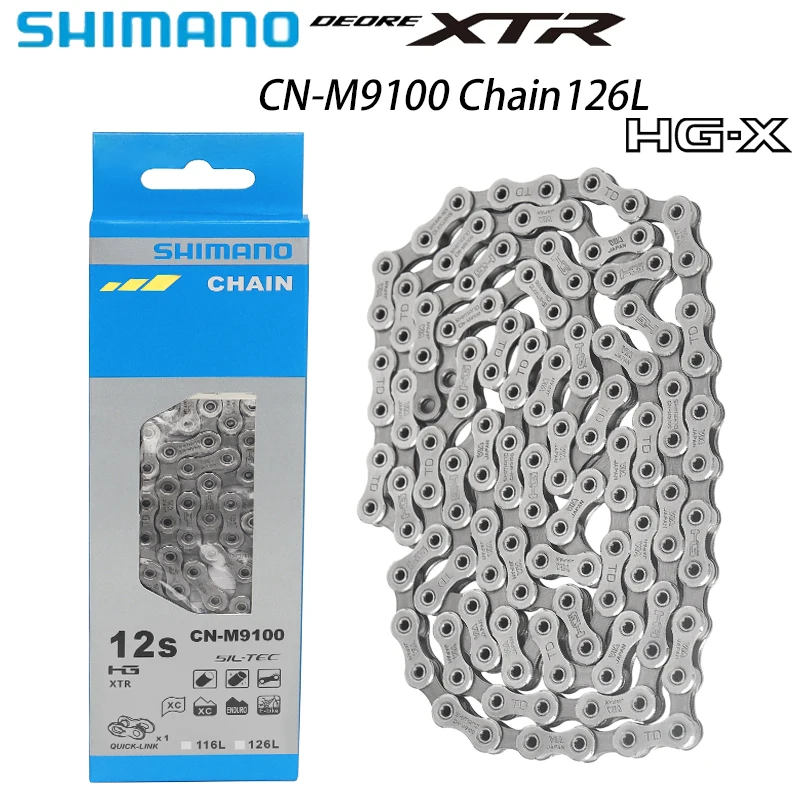 SHIMANO DEORE XTR 12s CN-M9100 XT Chain MTB Bicycle Chain 126L SIL-TEC Bike QUICK-LINK Bicycle Original Shimano Chain