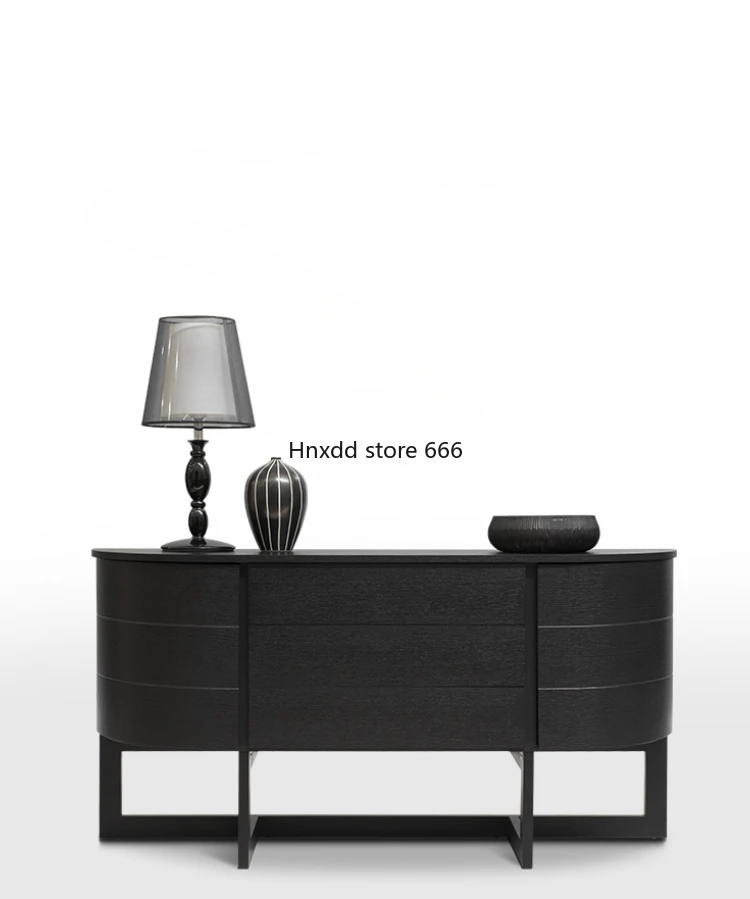 Sideboard Cabinet Black Oak Color Storage Tea Arc Walnut Hallway Cabinet Custom