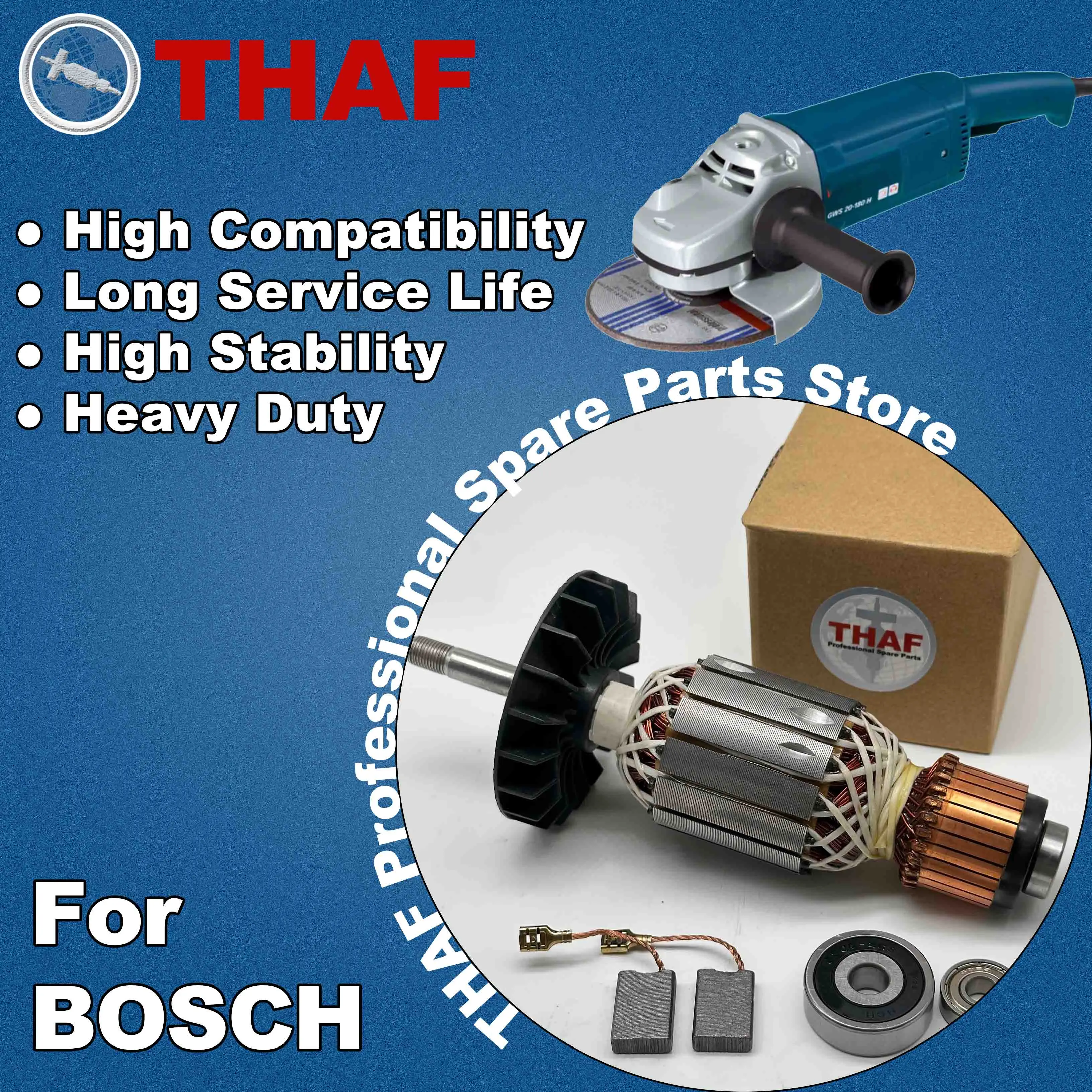 AC 220V 240V GWS20-180 GWS20-230 Armature Rotor Stator Field For BOSCH Angle Grinder Spare Parts Grinder GWS 20-180 GWS 20-230