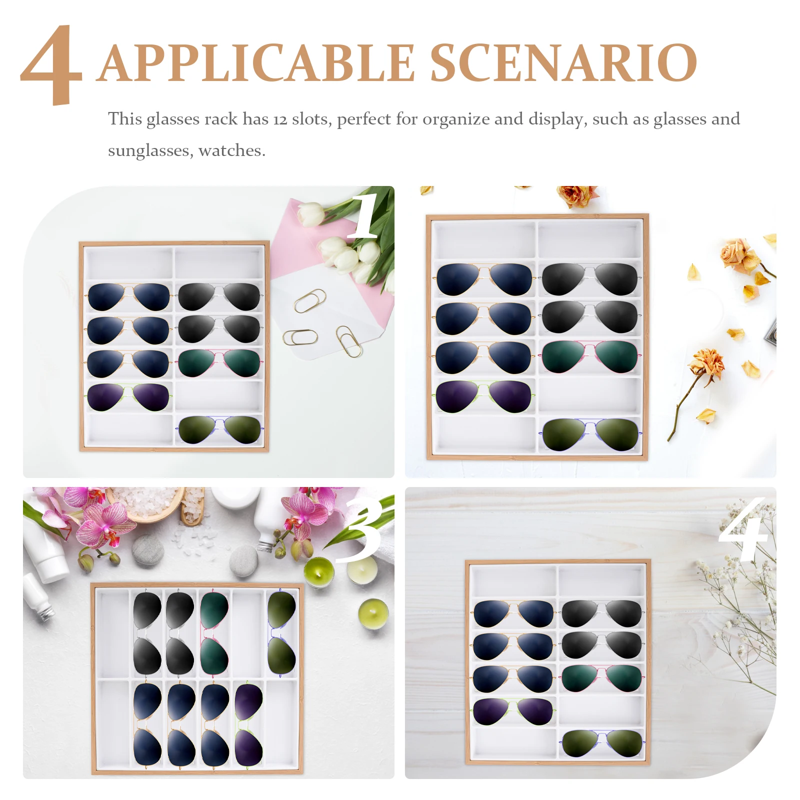 

Glasses Display Tray Eyeglass Rack Eyeglasses Stand Sunglasses Organizer Holder Frame Jewelry