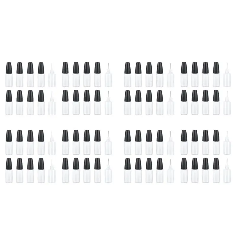 BAAM-80Pcs Precision Tip Applicator Bottles, 10Ml/0.34Oz Dispensing Needle Bottle PET Empty Glue Bottle With Sealing Cap