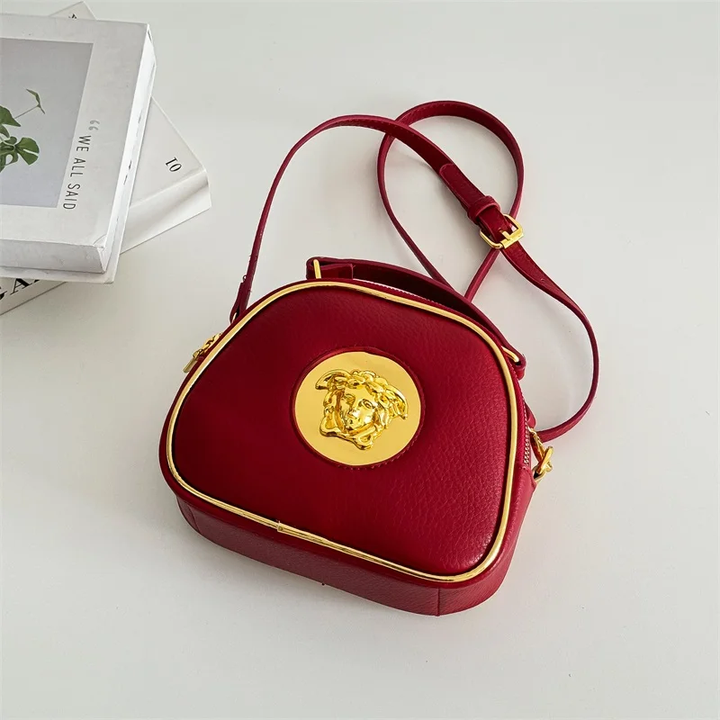 

Женская сумка из натуральной кожи, роскошная сумка 2024, новая дизайнерская высококачественная маленькая круглая сумка контрастного цвета на одно плечо через плечо