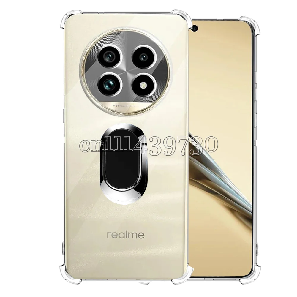 Ring Holde Case For Realme 13 Pro Reinforced Corners Shockproof Back Cover For Realme 13 Pro Plus Protective Shell Fundas