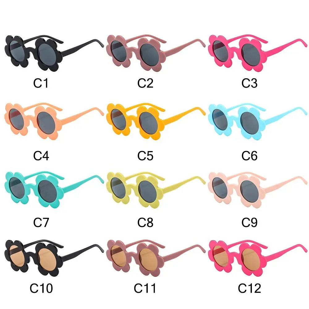 Trendy Round Sunflower Sunglasses UV400 Protection Y2K Flower Shades Sun Glasses for Women